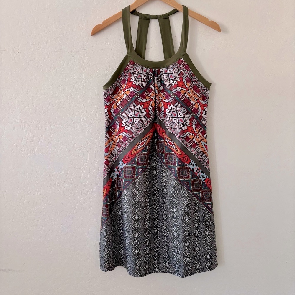 Prana Cantine‎ Athleasure Halter Dress Cargo Marrakesh Green Women’s Size M